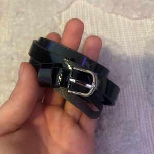 Sleek Black Leather Belt